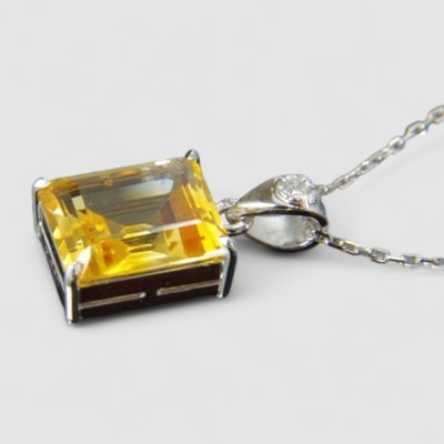 画像3: 14金シトリントパーズリングを18金ホワイトゴールドでペンダントに制作例