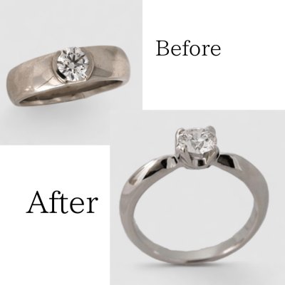 画像1: 【リフォーム】プラチナダイヤリングをティファニータイプに
