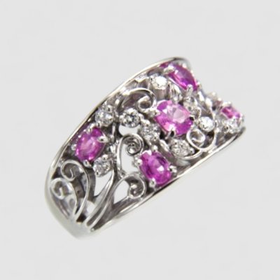 画像2: 【オーダー】華やかな輝き｜Pt900ピンクサファイアリング