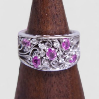 画像3: 【オーダー】華やかな輝き｜Pt900ピンクサファイアリング