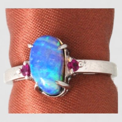 画像5: K18WGボルダーオパールリングのオーダー制作