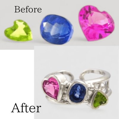 画像1: 【オーダー例】お預かり石でつくるカラフルリング