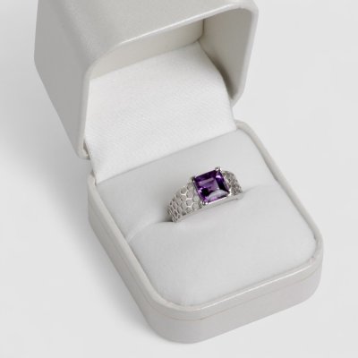 画像4: 【オーダー制作例】アメジスト×ハニカム透かしリング
