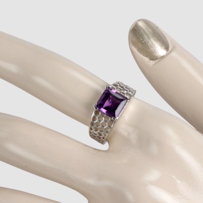 画像3: 【オーダー制作例】アメジスト×ハニカム透かしリング