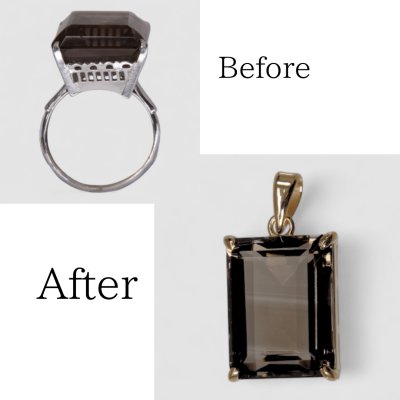 画像1: 【リフォーム例】シルバー×スモーキークオーツをペンダントにカスタマイズ