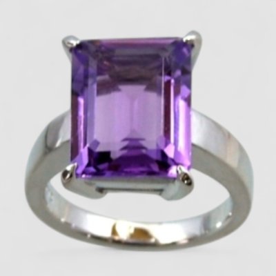 画像1: 【オーダー例】アメシスト×シルバー平打リング