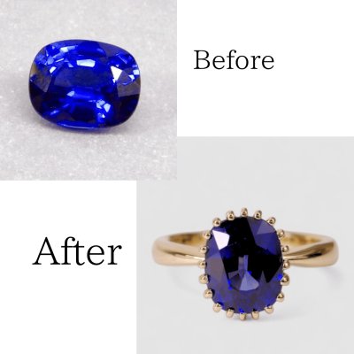 画像1: 【オーダー例】再結晶サファイアオーダー制作リング