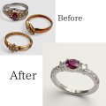 【オーダー例】【リフォーム例】お持ちのルビーで主役リングへ(両脇ダイヤ+メレ)