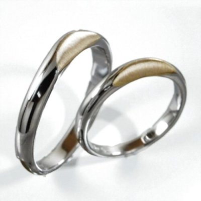 画像3: 【オーダー】Pt900/K18オリジナルデザインマリッジリング（ハーフムーン）