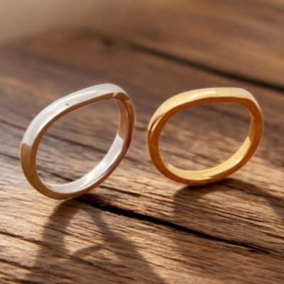 画像4: 【オーダー制作例】Pt900とK18YGのV字マリッジリング