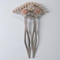 【オーダー例】アコヤ真珠とシェルのお花をあしらったシルバーかんざし