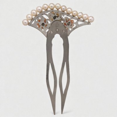 画像2: 【オーダー例】アコヤ真珠とシェルのお花をあしらったシルバーかんざし