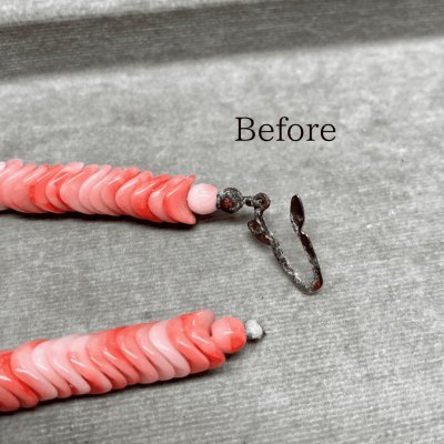 画像2: 【修理例】サンゴのネックレス金具交換・ワイヤー交換