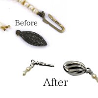 【修理例】パールネックレスの糸替えと金具交換