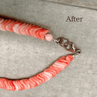 画像3: 【修理例】サンゴのネックレス金具交換・ワイヤー交換