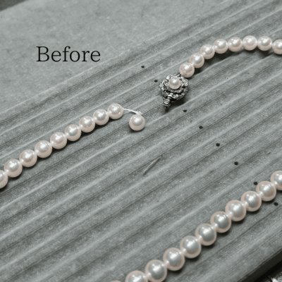 画像2: 【修理事例】パールネックレスの糸切れ修理（ワイヤー仕上げ）