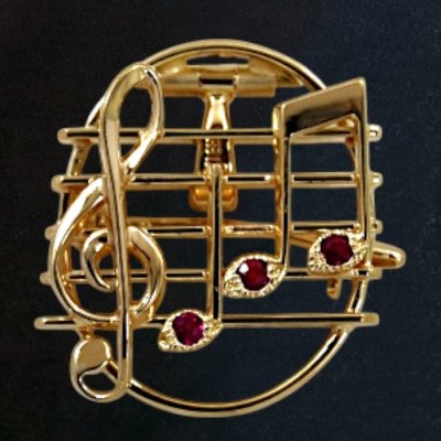 画像6: 【オーダー例】ルビーが輝く音符の2WAYペンダント兼ブローチ