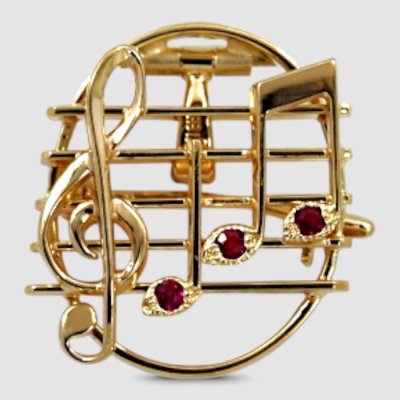 画像2: 【オーダー例】ルビーが輝く音符の2WAYペンダント兼ブローチ