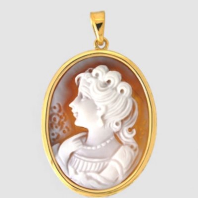 画像1: 【オーダー例】K18シェルカメオのペンダントトップ