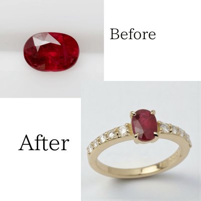 画像1: 【オーダー例】K18ルビーサイドメレリング制作