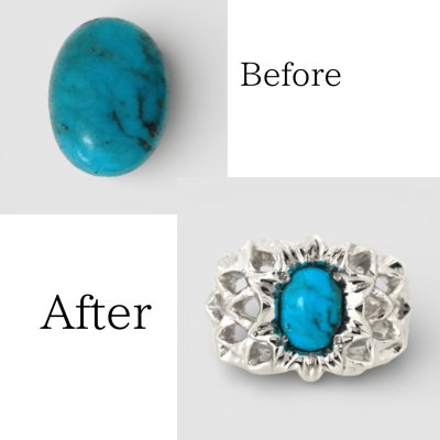 画像1: 【オーダー例】トルコ石のプラチナ・ダリアリング