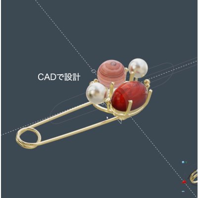 画像4: 【オーダー制作例】思い出の品をまとめてK18安全ピン型ブローチへ