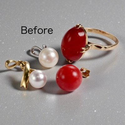 画像2: 【オーダー制作例】思い出の品をまとめてK18安全ピン型ブローチへ