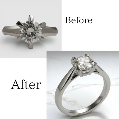 画像1: 【リフォーム例】高さのあるダイヤリングを低く使いやすいデザインへ