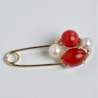 画像6: 【オーダー制作例】思い出の品をまとめてK18安全ピン型ブローチへ