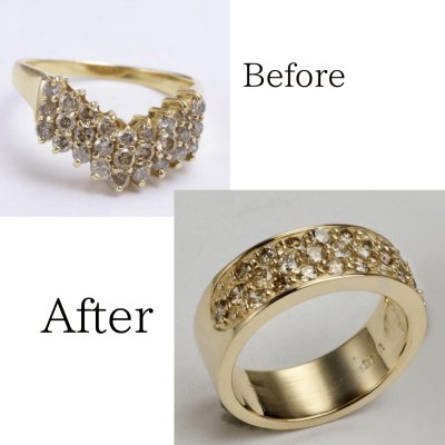 画像1: 【リフォーム例】譲り受けたダイヤリングをK18パヴェリングへ