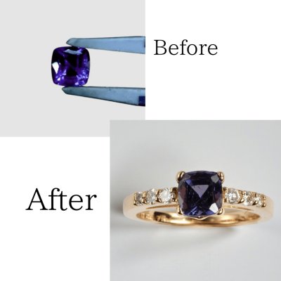 画像1: 【オーダー例】K18PGバイオレットスピネルリング