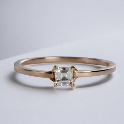 画像1: K18PGダイヤモンドリング(0.21ct)