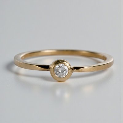 画像1: K18YG ダイヤモンドリング(0.087ct)