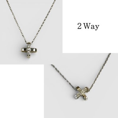 画像7: Ptダイヤモンドクロス2wayペンダントネックレス