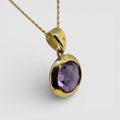 画像2: K18アメジストカットネックレス