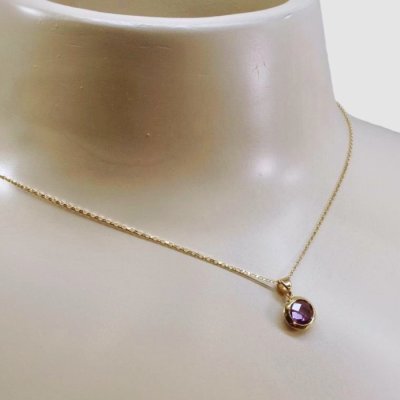画像9: K18アメジストカットネックレス