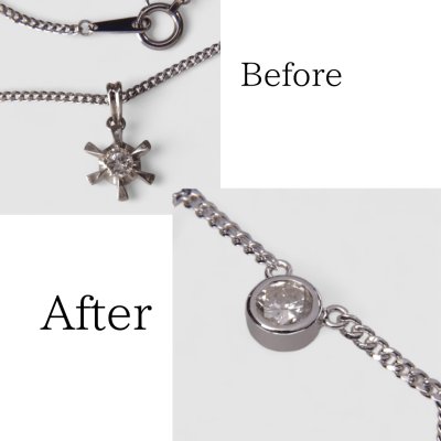 画像1: 【リフォーム例】プラチナダイヤを覆輪留めにリフォーム