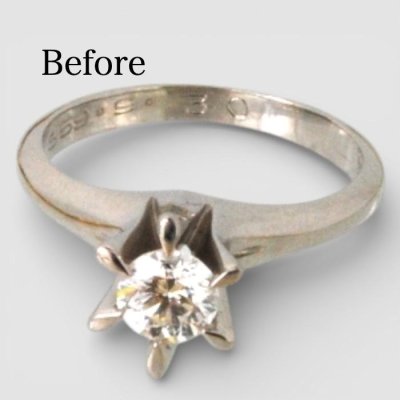 画像2: 【リフォーム例】立爪リングをK18YG一粒ダイヤネックレスへ