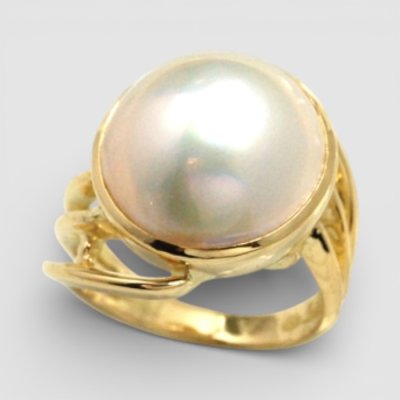 画像1: 【リフォーム例】片方K18マベパールイヤリング→普段使いリングに