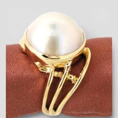 画像2: 【リフォーム例】片方K18マベパールイヤリング→普段使いリングに