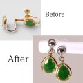 【リフォーム例】K18緑石イヤリングをブラピアスへ
