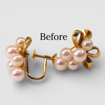 画像2: 【リフォーム例】K18ベビーパールイヤリングをピアスに