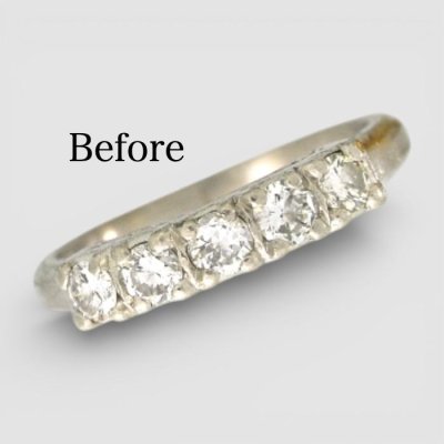 画像2: 【オーダー制作例】プラチナ、ピンクゴールドダイヤ入りリング　リフォーム