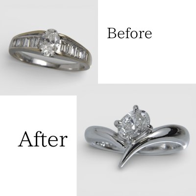 画像1: 【リフォーム・オーダー制作例】プラチナ・ダイヤモンドリング