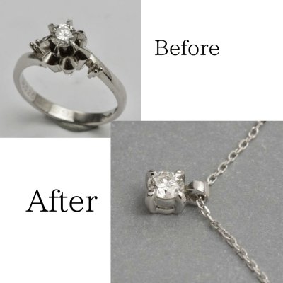 画像1: 【リフォーム例】Ptダイヤリング→プチネックレス