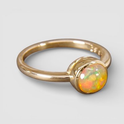 画像6: 【リフォーム】メキシコオパール指輪のリフォーム｜K18シンプル伏せ込み枠へ