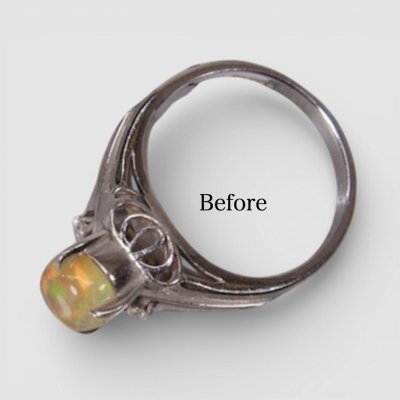 画像2: 【リフォーム】メキシコオパール指輪のリフォーム｜K18シンプル伏せ込み枠へ