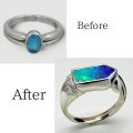 【オーダー】ボルダーオパールで指輪をオーダー｜古枠のプラチナを材料に
