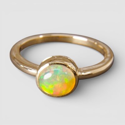 画像5: 【リフォーム】メキシコオパール指輪のリフォーム｜K18シンプル伏せ込み枠へ