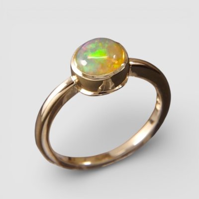 画像4: 【リフォーム】メキシコオパール指輪のリフォーム｜K18シンプル伏せ込み枠へ